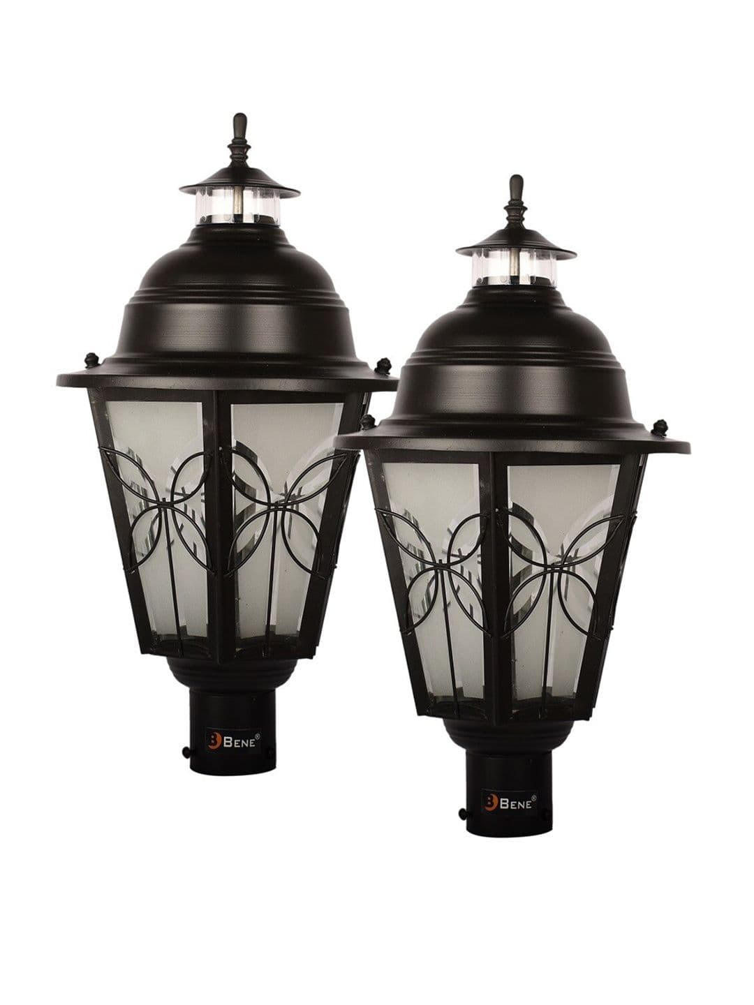 BENE Lily Black 2 Pieces Textured Abstract Shaped Outdoor Lamps - view 1