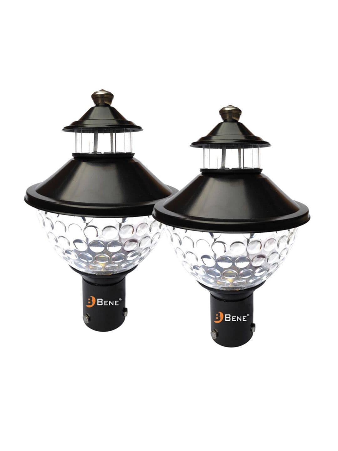 BENE Capo Black 2 Pieces Textured Abstract Shaped Self-Assembly Outdoor Lamps - view 1