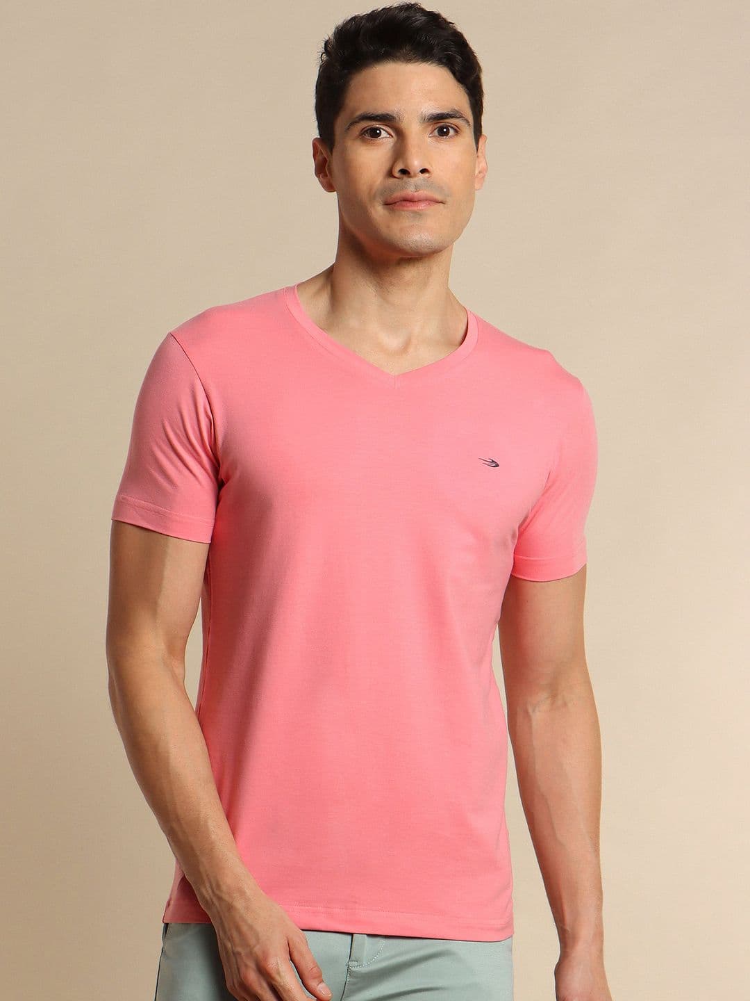 Red Flame V-Neck Short Sleeve T-shirt - view 1