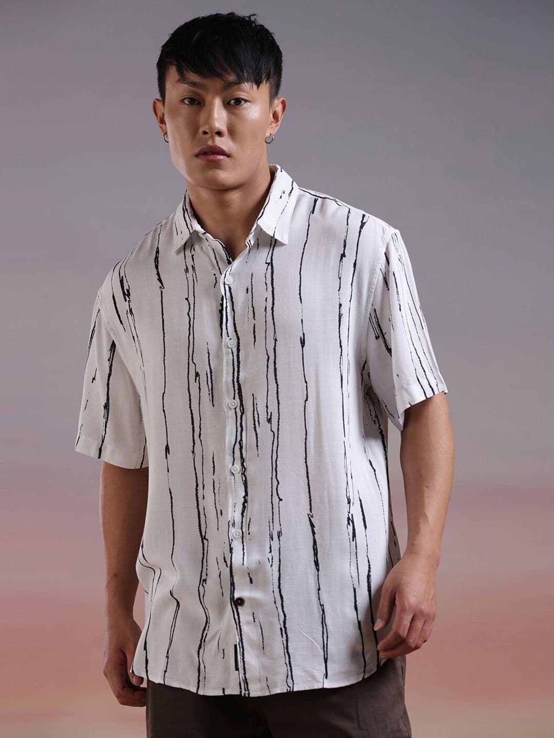 WROGN Striped Spread Collar Drop shoulder Sleeves Casual Shirt - view 1