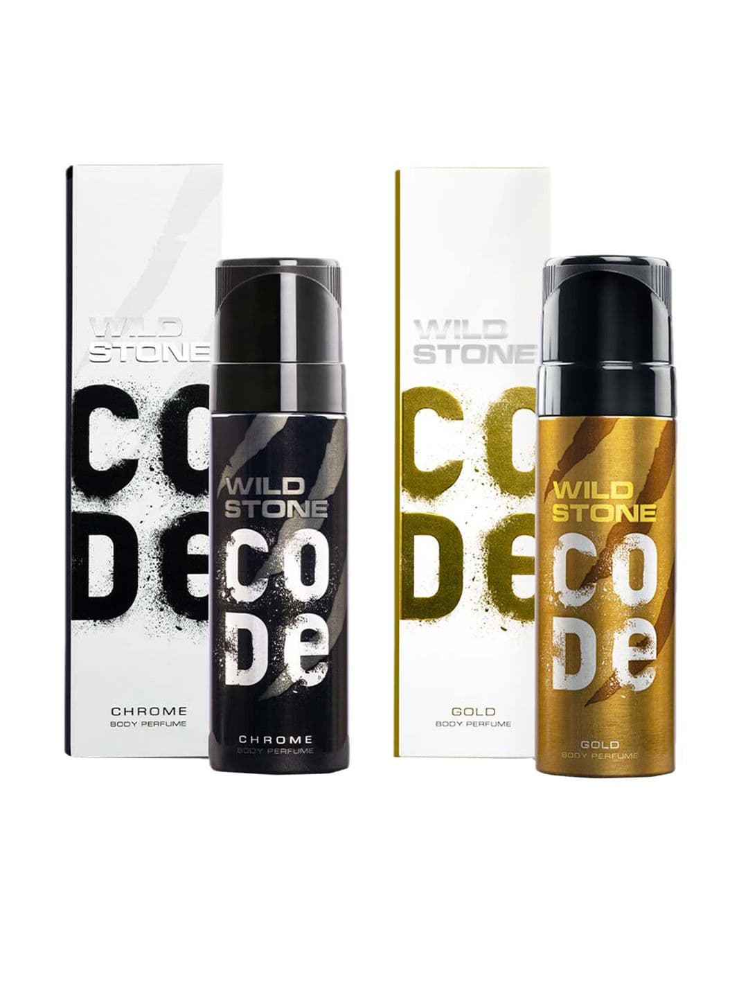Wild stone code Men Set of Code Gold & Chrome Long Lasting Body Deodorant Perfume - 150 ml each