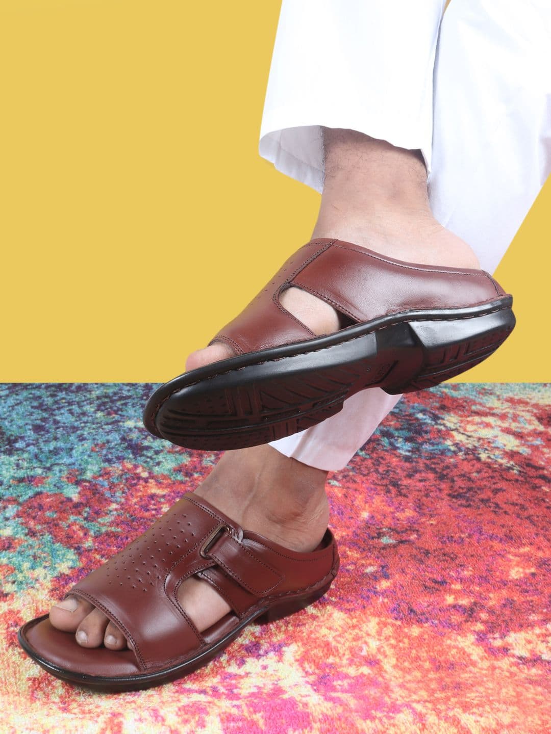 FAUSTO Men Leather Comfort Sandals - view 1