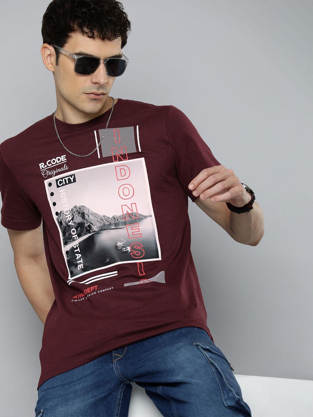 R.Code by The Roadster Life Co. Men Graphic Printed T-shirt - view 1