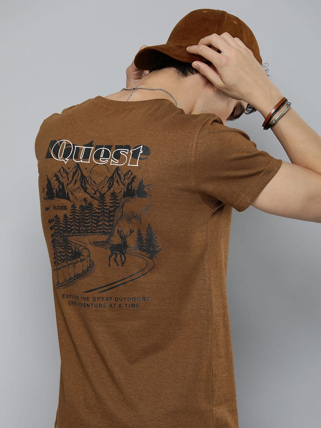 R.Code by The Roadster Life Co. Men Graphic Printed T-shirt - view 1
