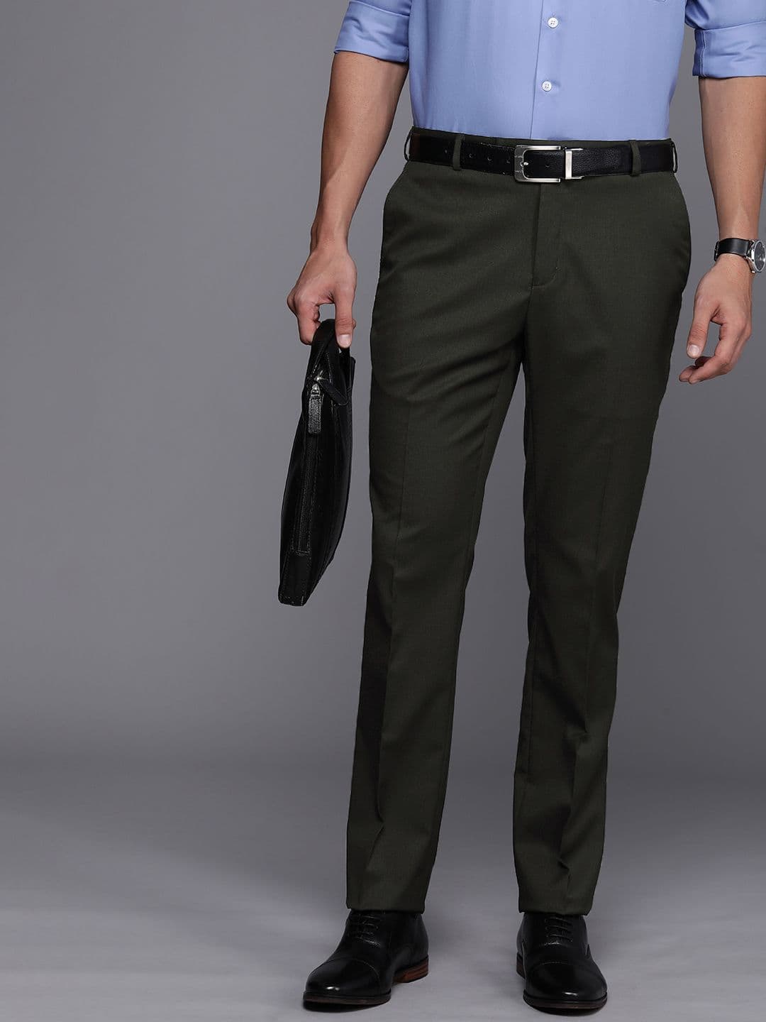 Raymond Men Textured Slim Fit Formal Trousers - view 1