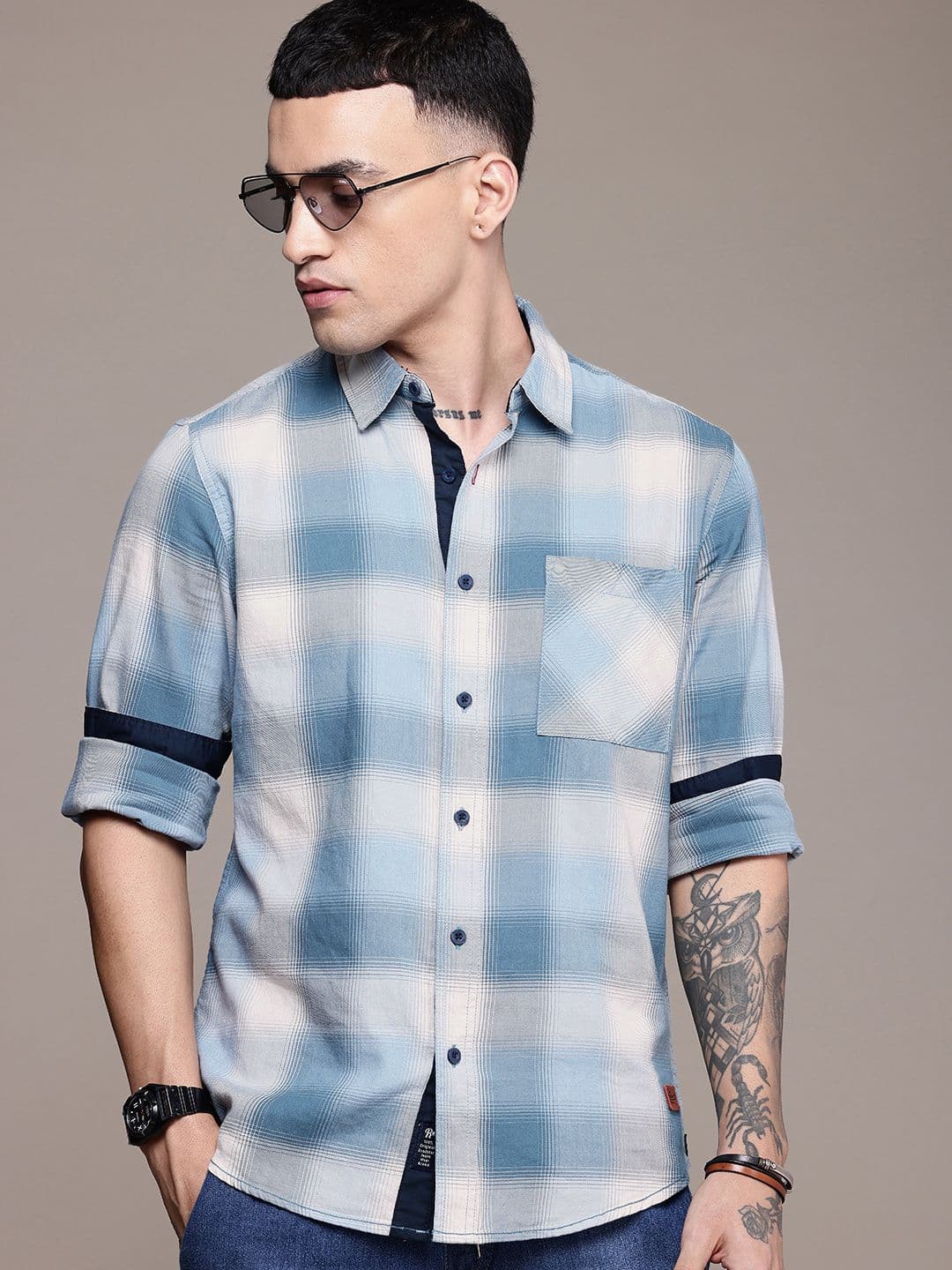 The Roadster Life Co. Pure Cotton Checked Casual Shirt - view 1