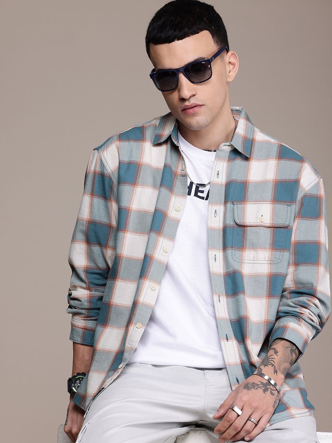 The Roadster Life Co. Checked Relaxed Fit Pure Cotton Casual Shirt - view 1