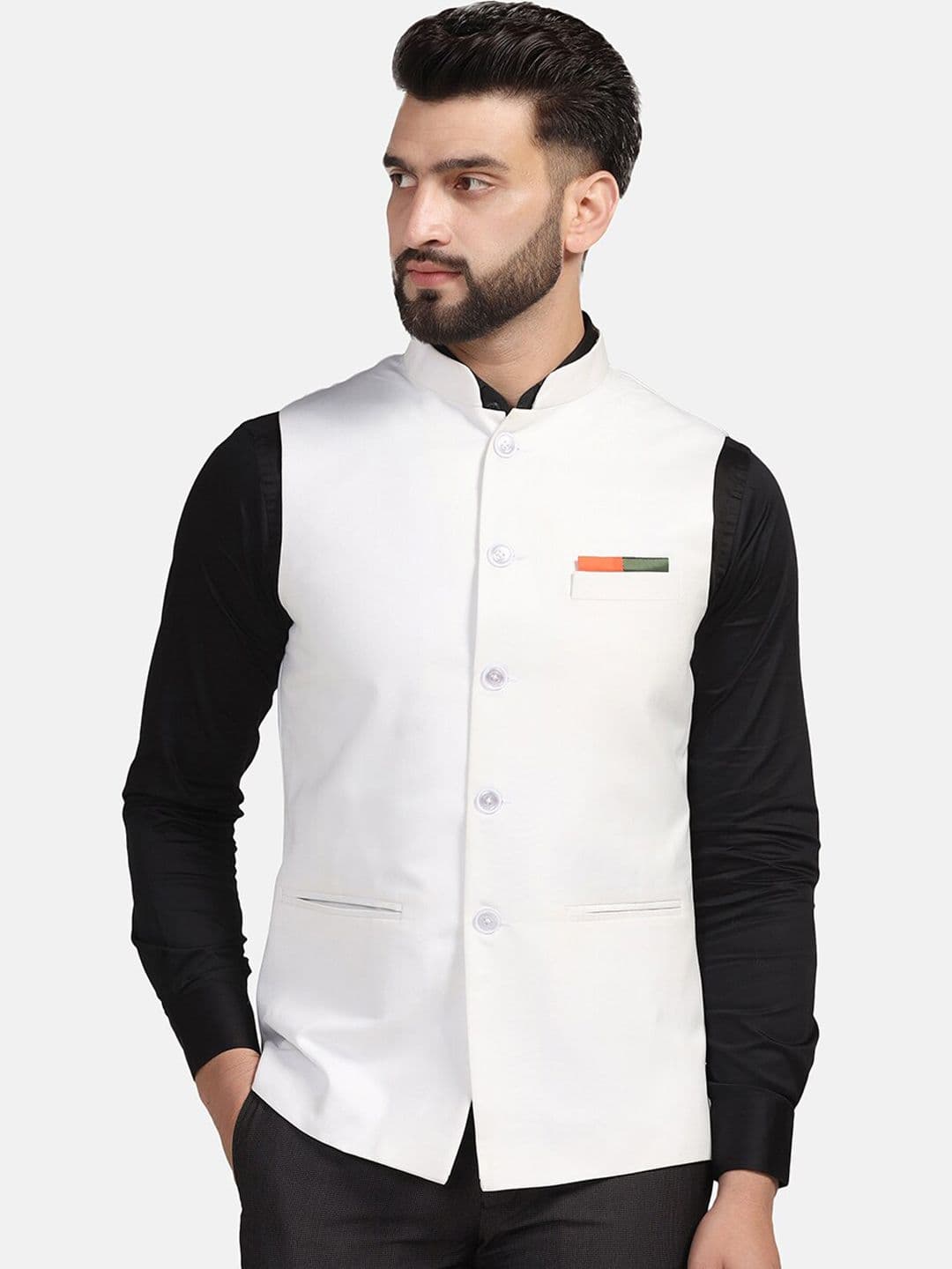 TAHVO Mandarin Collar Nehru Jacket - view 1