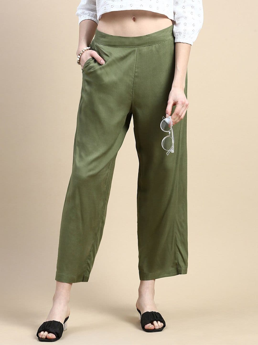 De Moza Women Cotton Wide Leg Palazzos - view 1