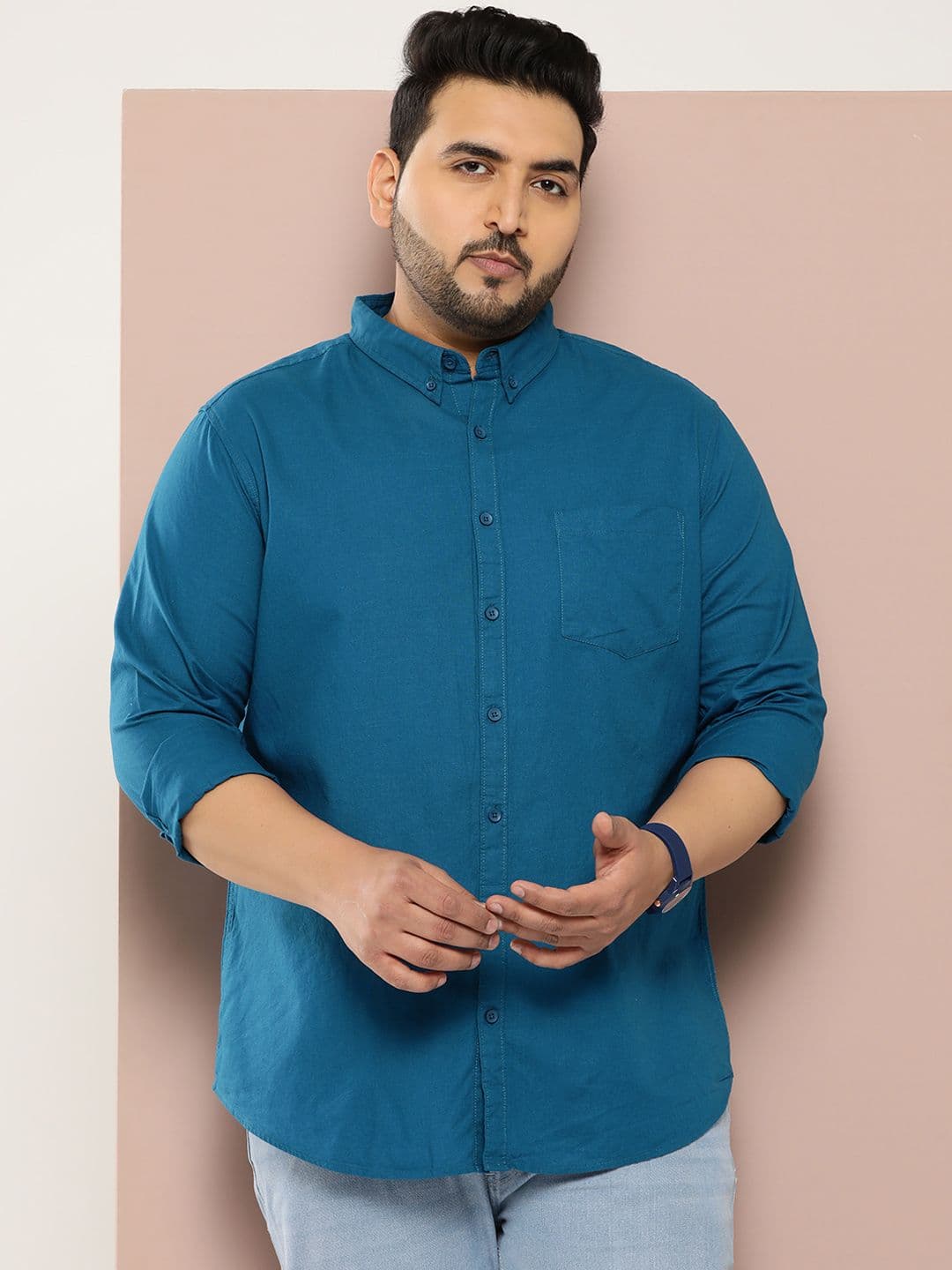 Sztori Men Plus Size Solid Regular Fit Casual Shirt - view 1