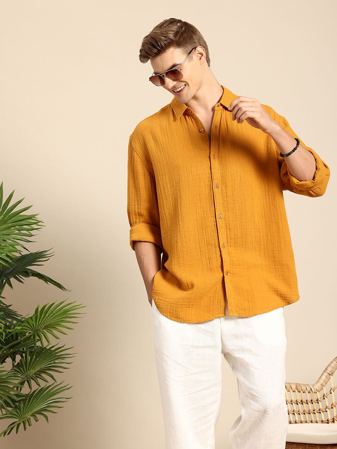 Mast & Harbour Men Oversized Cotton Casual Shirt - view 1