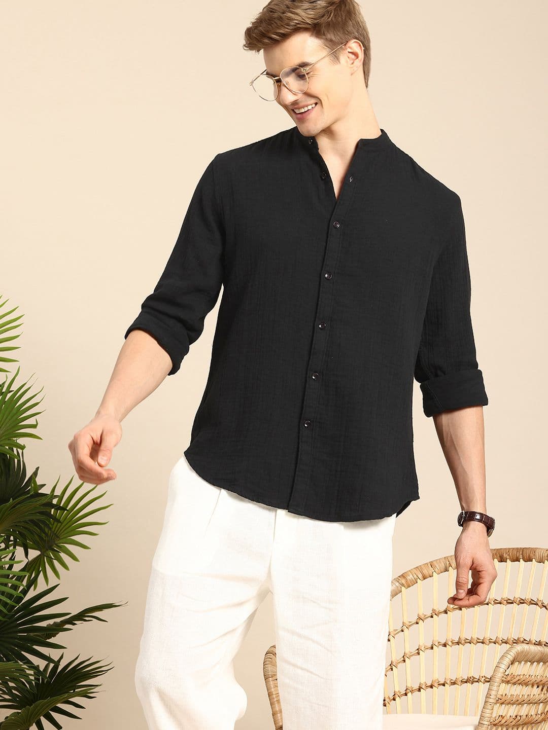 Mast & Harbour Men Solid Casual Shirt - view 1