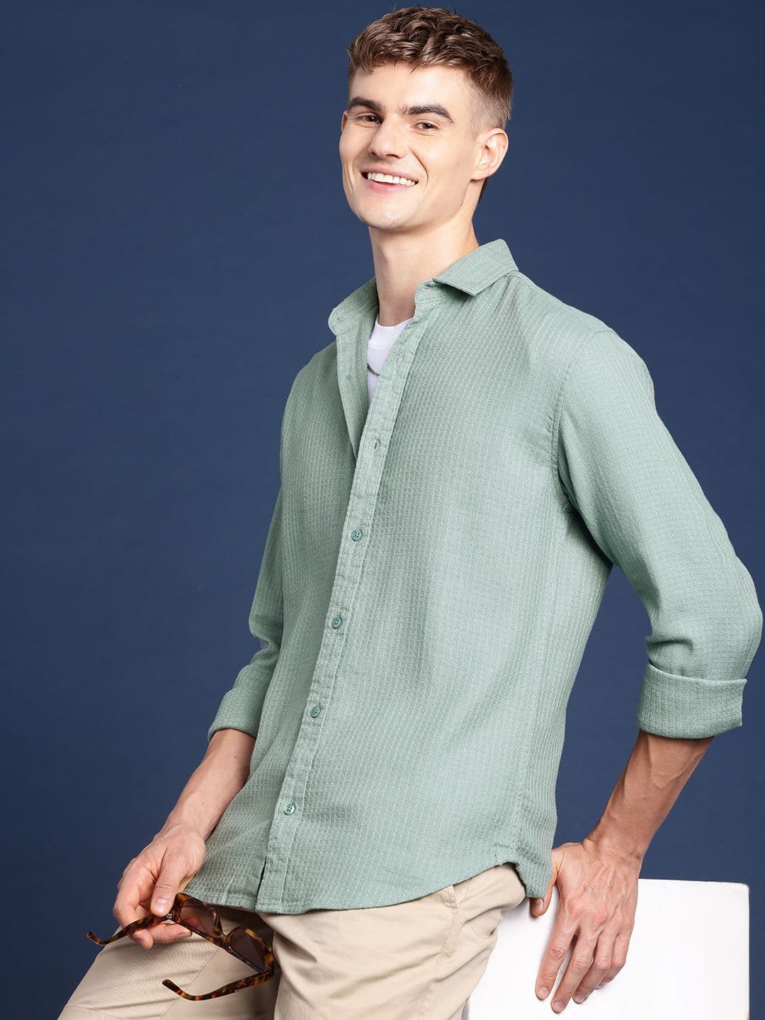 Mast & Harbour Men Self Design Casual Shirt - view 1
