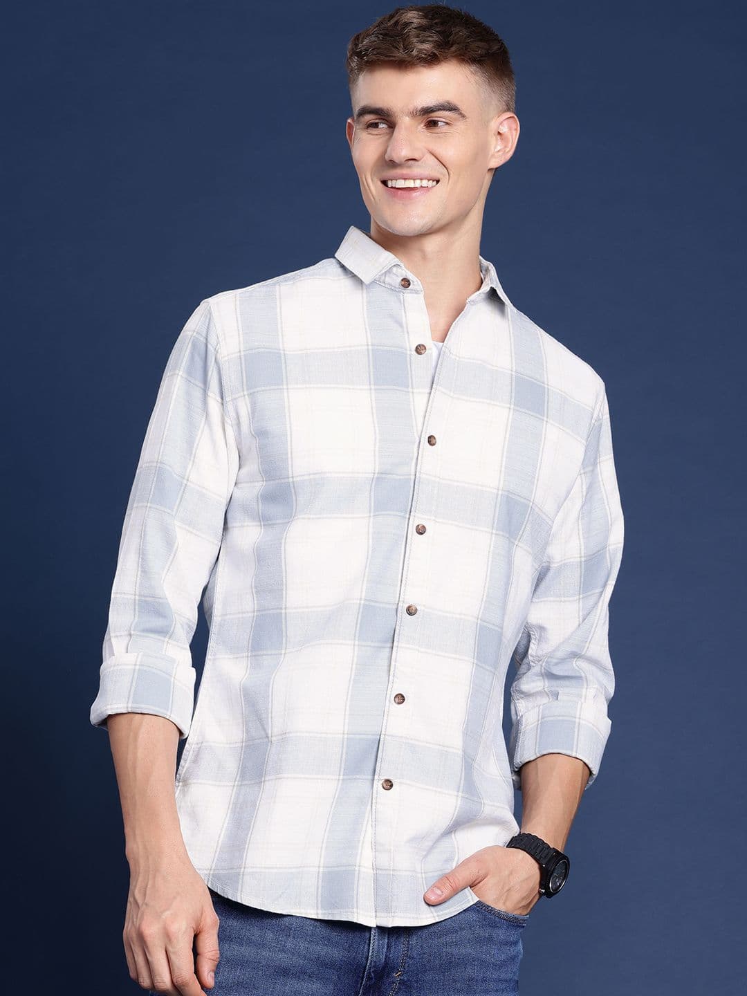 Mast & Harbour Men Checked Casual Cotton Casual Shirt - view 1