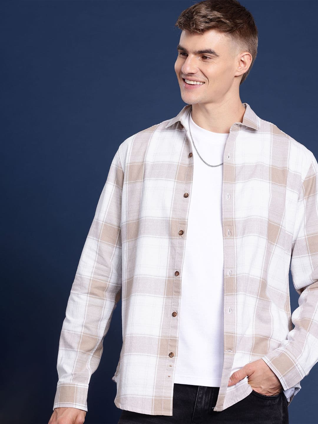 Mast & Harbour Men Checked Cotton Casual Shirt - view 1
