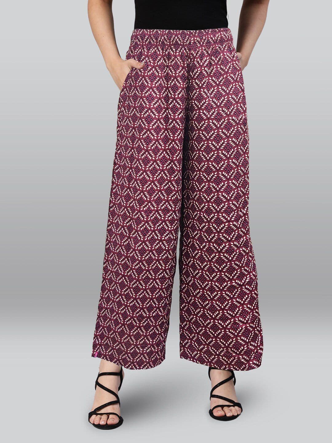 LYRA Floral Printed Wide Leg Ethnic Palazzos - view 1