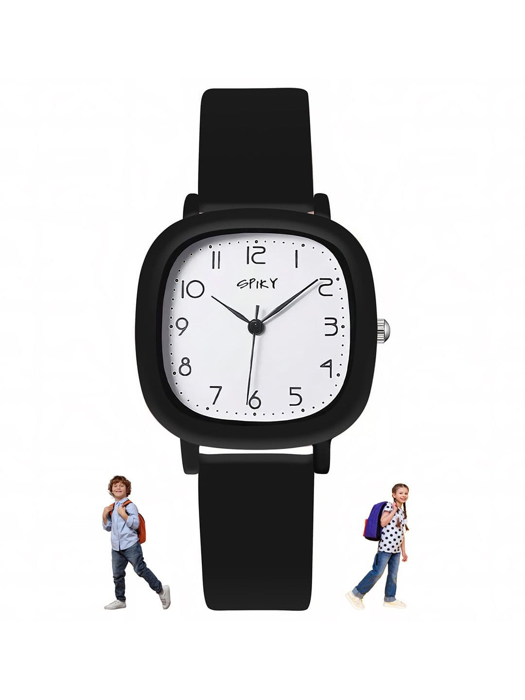 Spiky Unisex Kids Dial & Wrap Around Straps Analogue Watch SPKEVA19_BLK - view 1