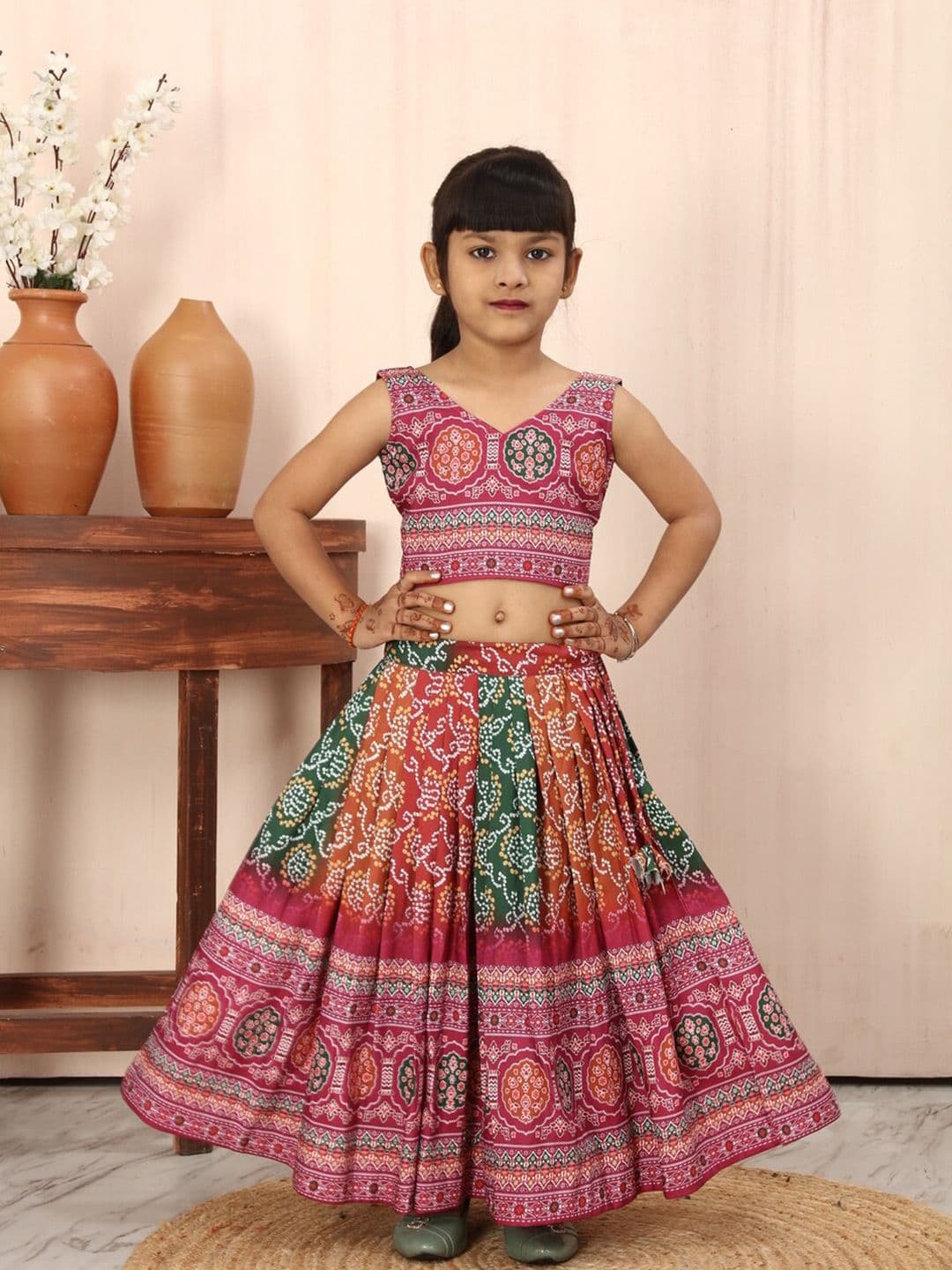 BAESD Girls Printed Ready to Wear Lehenga With Choli - view 1