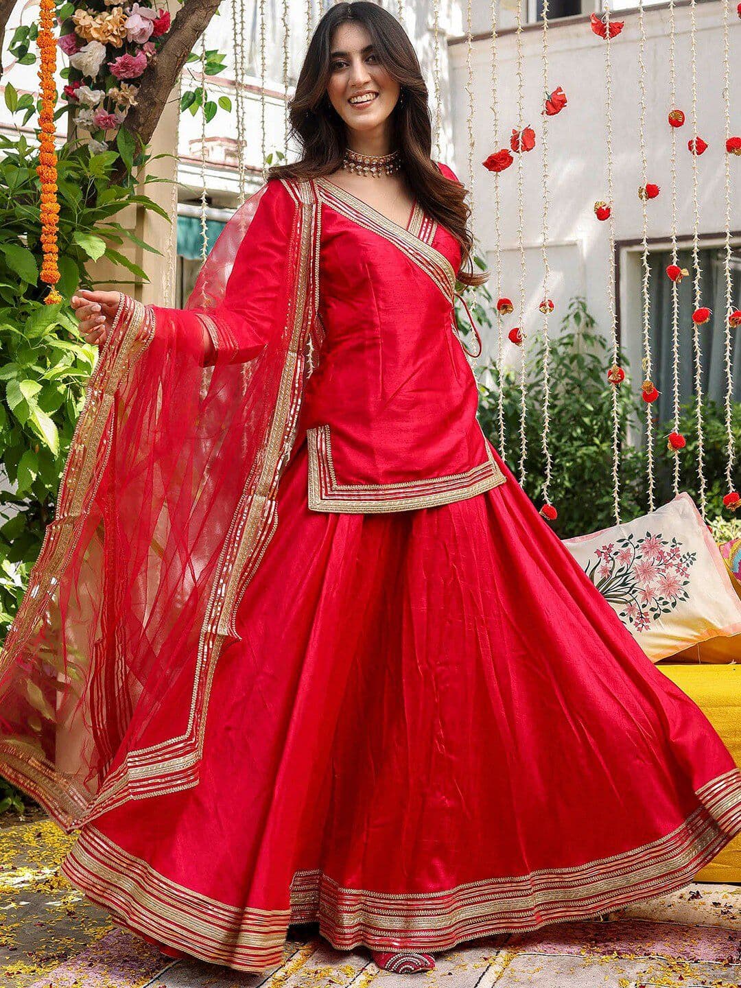 Lavanya The Label V-Neck Ready to Wear Lehenga & Blouse With Dupatta - view 1