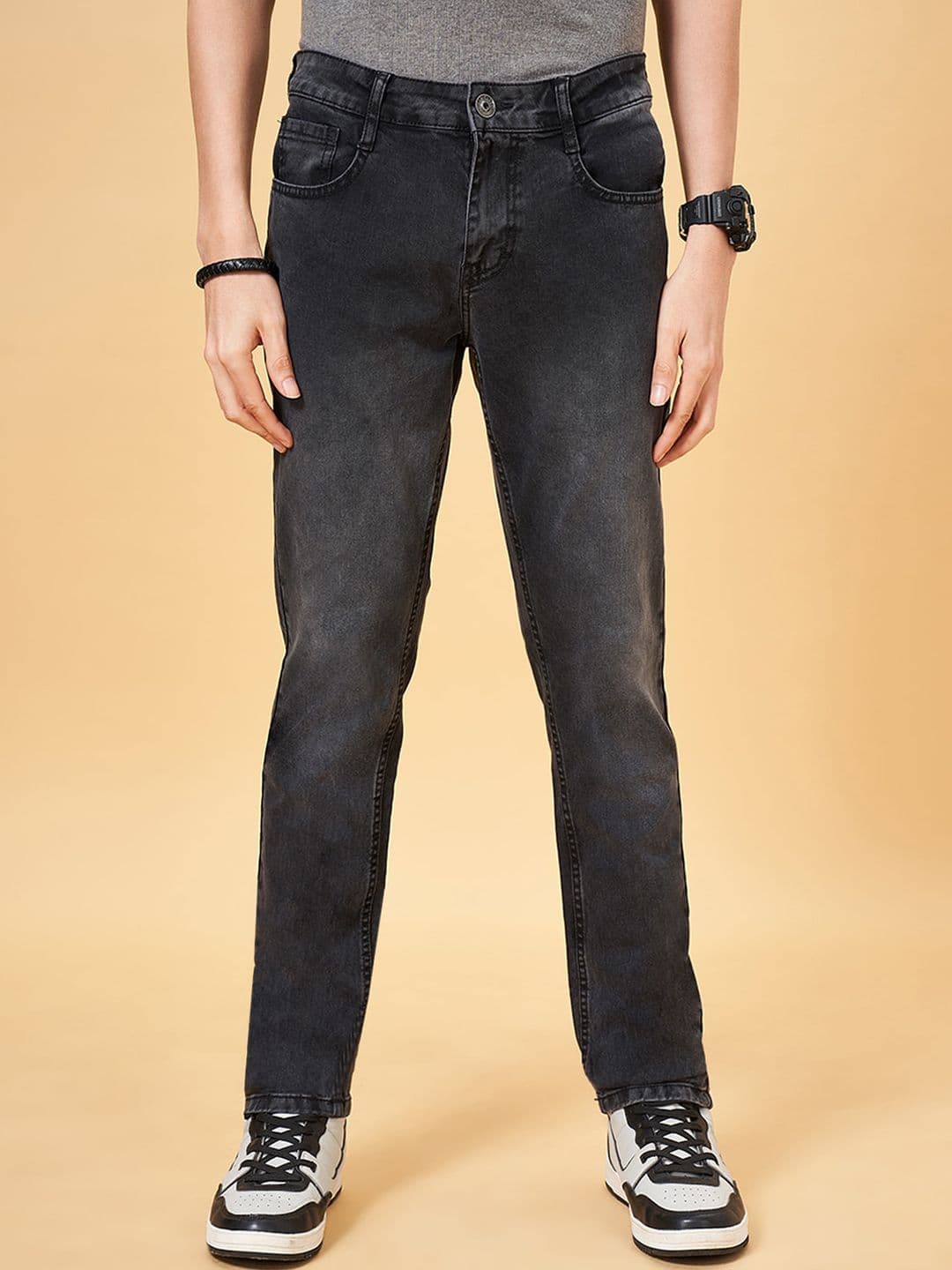 SF JEANS by Pantaloons Men Skinny Fit Clean Look Light Fade Stretchable Jeans - view 1