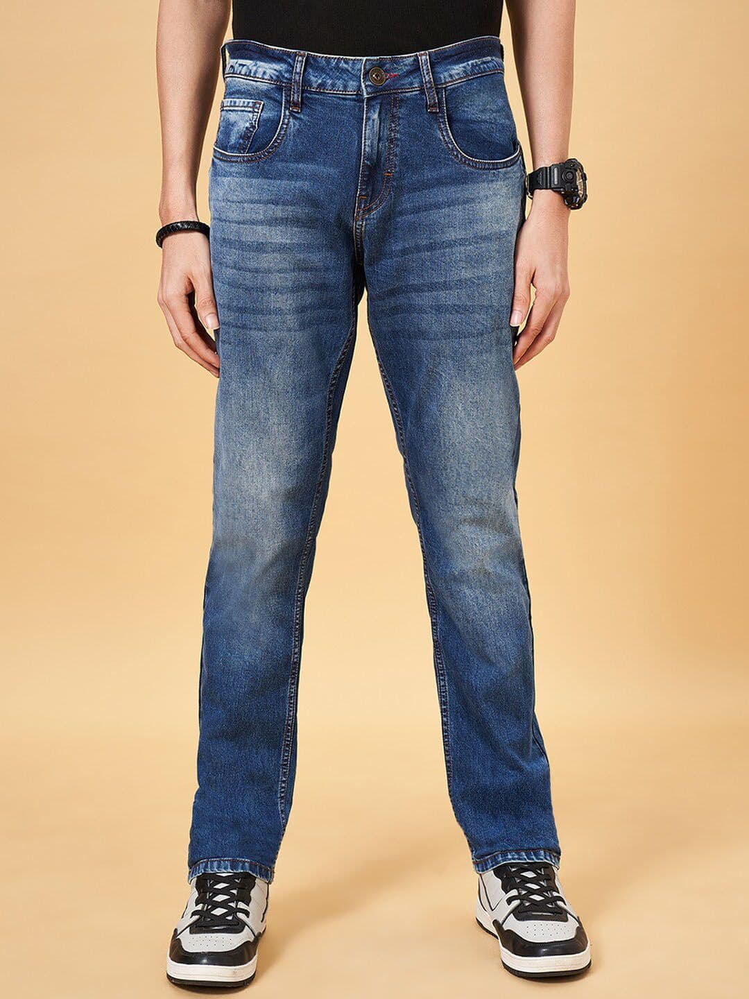 SF JEANS by Pantaloons Men Slim Fit Heavy Fade Clean Look Stretchable Jeans - view 1