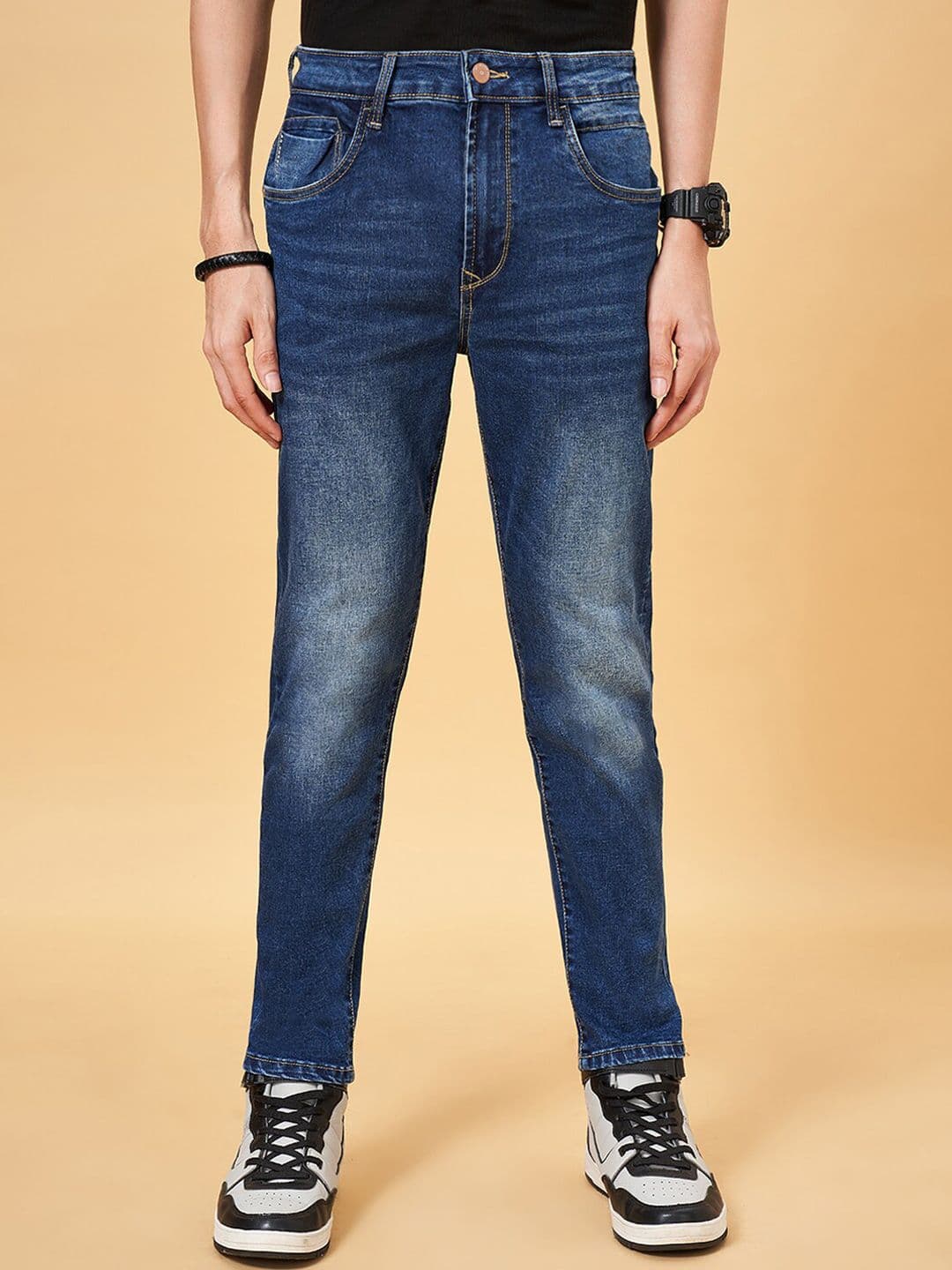 SF JEANS by Pantaloons Men Slim Fit Clean Look Light Fade Stretchable Jeans - view 1