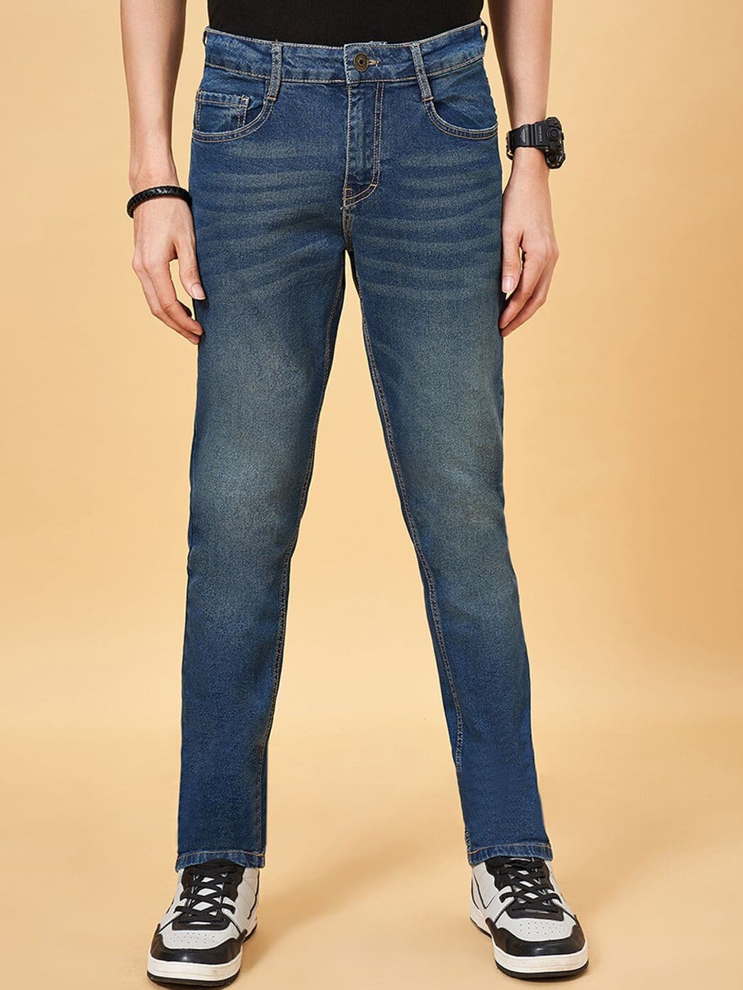SF JEANS by Pantaloons Men Skinny Fit Clean Look Light Fade Stretchable Jeans - view 1