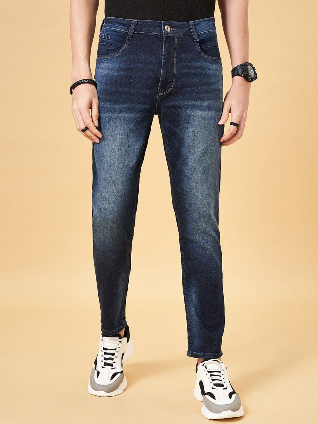 SF JEANS by Pantaloons Men Slim Fit Clean Look Light Fade Stretchable Jeans - view 1