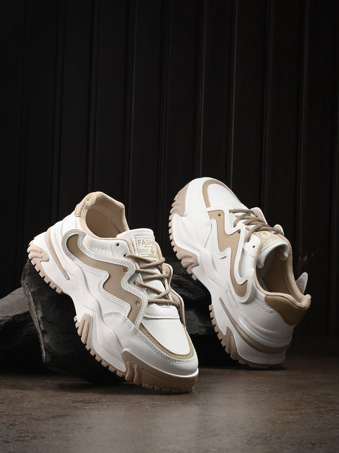 The Roadster Lifestyle Co. Women Beige Lace-Up Running Sports Shoes - view 1