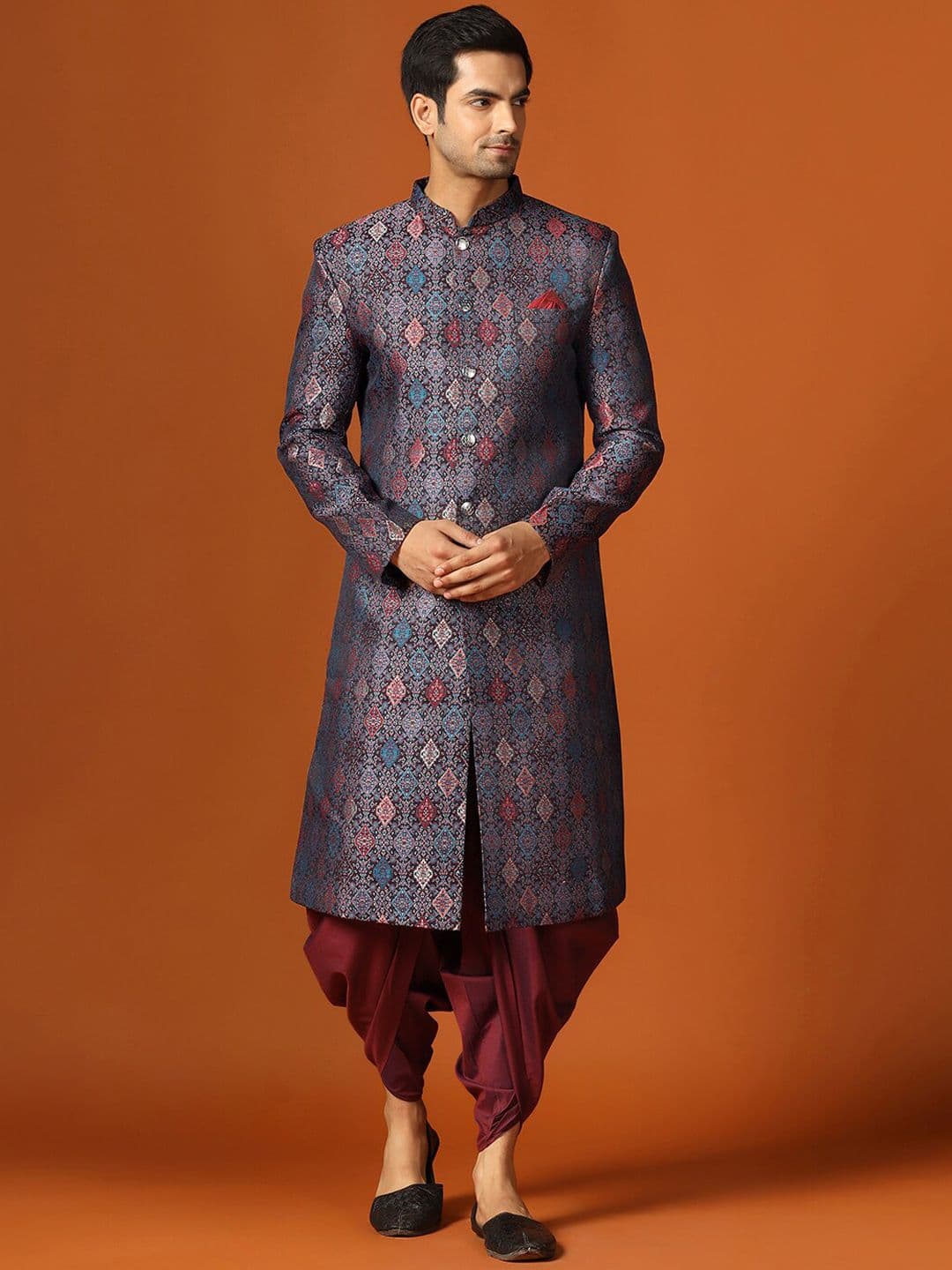 KISAH Men Indowestern Sherwani & Dhoti Pants Set - view 1