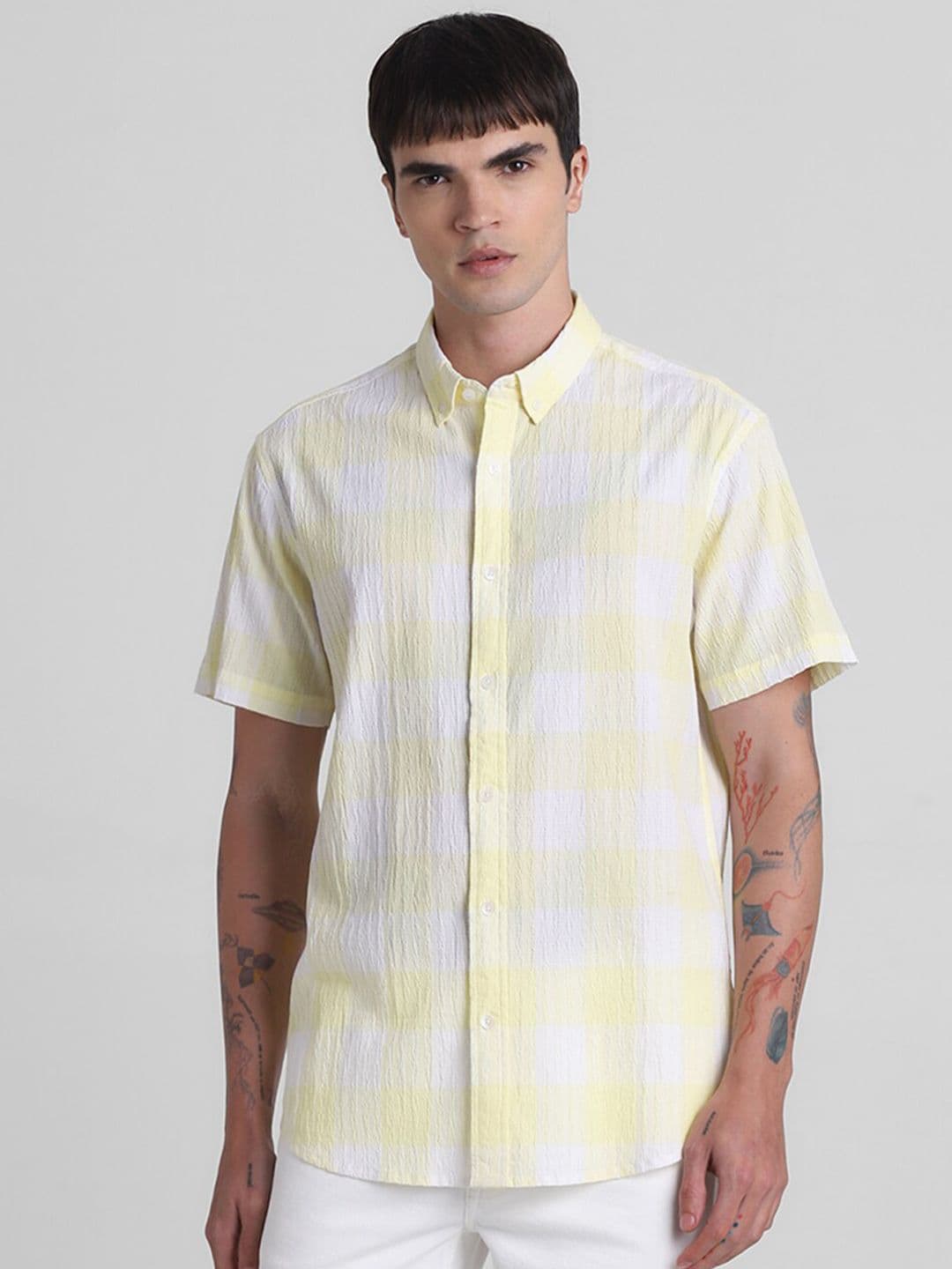 Jack & Jones Checked Button-Down Collar Casual Shirt - view 1