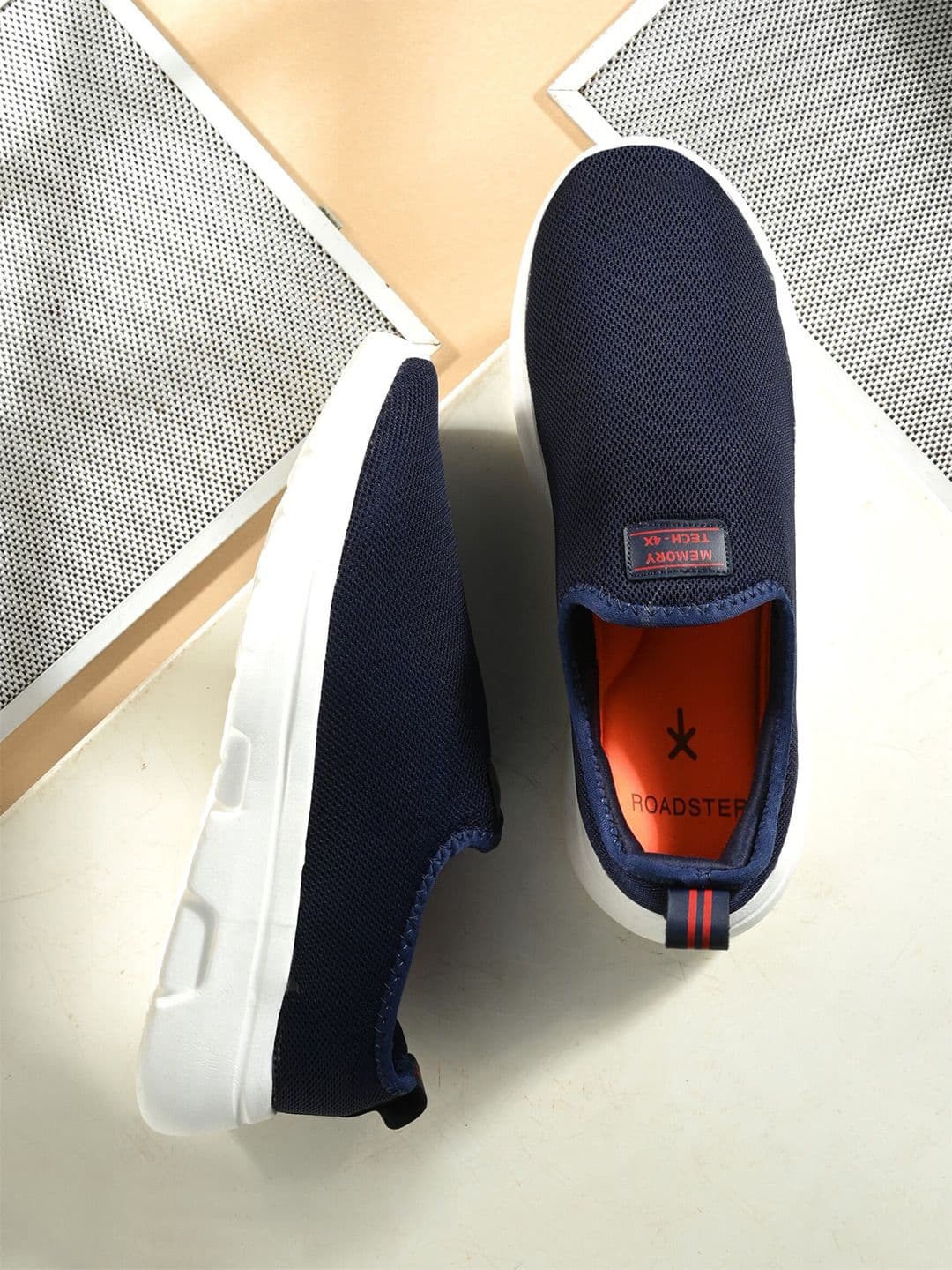 The Roadster Lifestyle Co. Men Navy Blue Textured Walking Sports Shoes - view 1