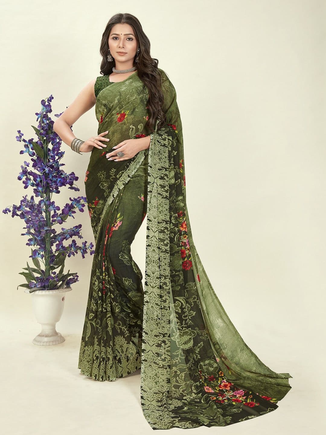 Moda Rapido Floral Printed Saree - view 1