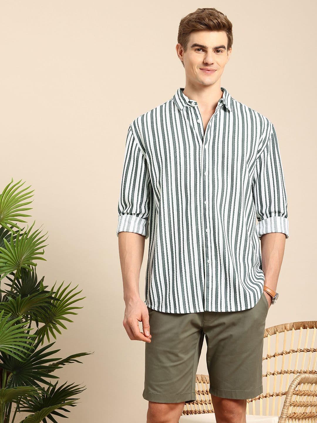 Mast & Harbour Men Striped Casual Shirt - view 1