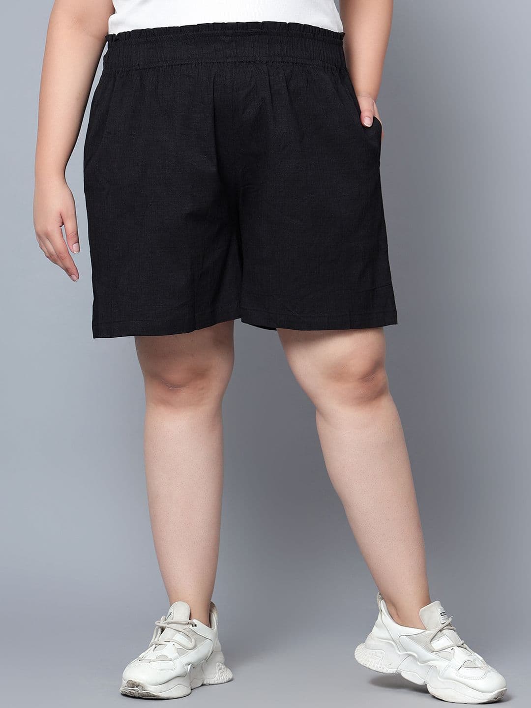 Indietoga Plus Size Women High-Rise Stretchable Shorts - view 1