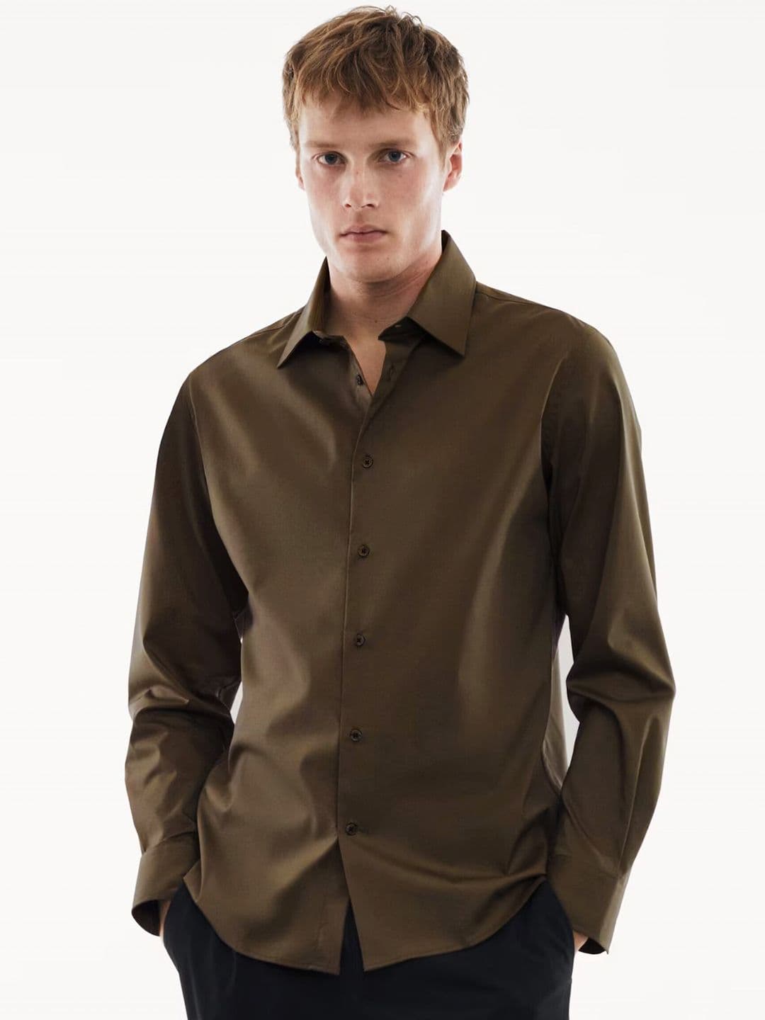 MISCHIEF MONKEY Classic Cotton Spread Collar Long Sleeves Opaque Casual Shirt - view 1