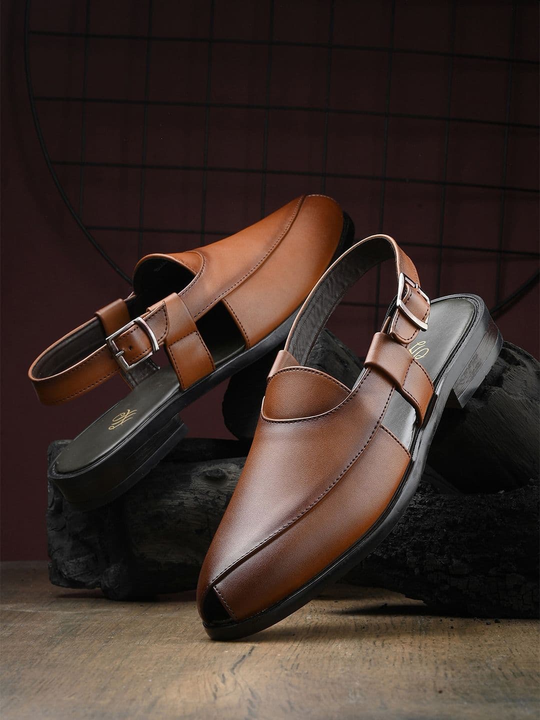 House of Pataudi Men Leather Shoe-Style Sandals - view 1