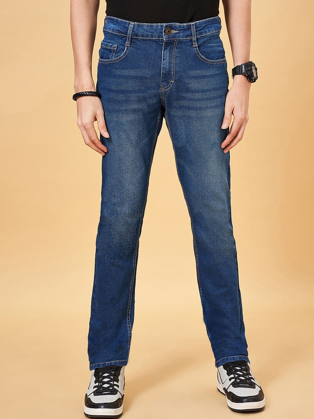SF JEANS by Pantaloons Men Slim Fit Light Fade Clean Look Stretchable Jeans - view 1