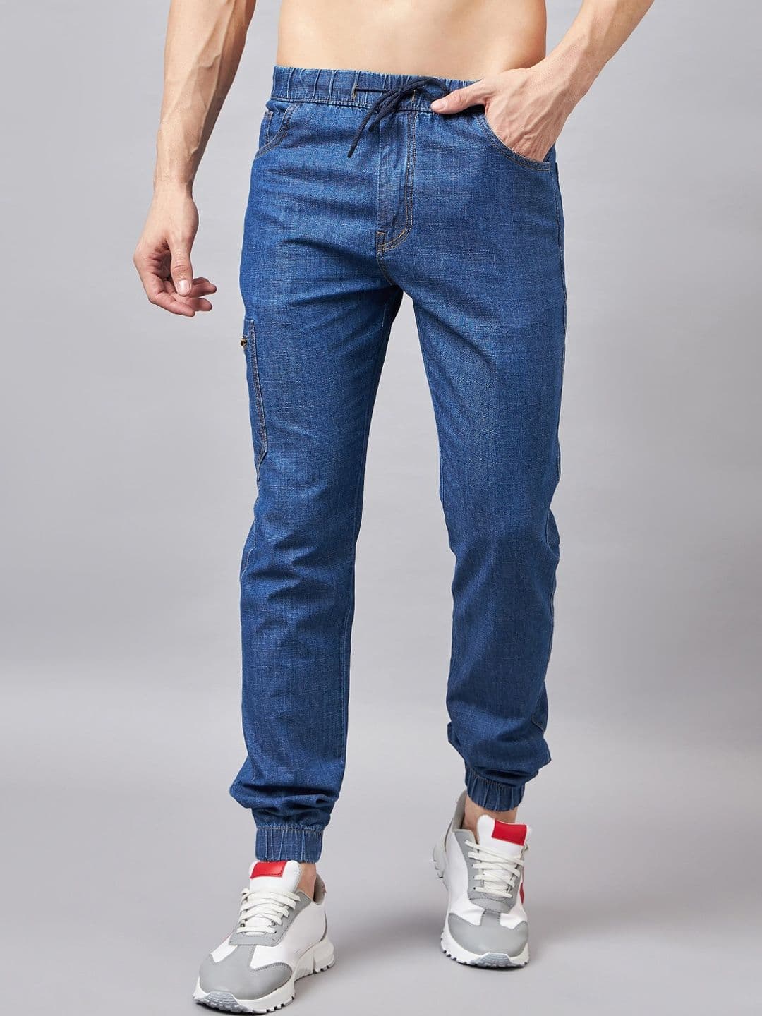STUDIO NEXX Men Clean Look Lightweight Pure Cotton Denim Jogger - view 1