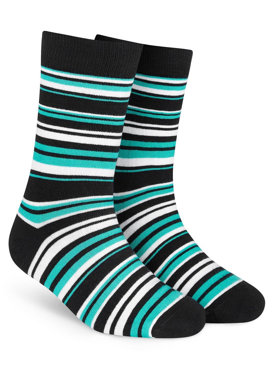 Dynamocks Unisex Stripe Patterned Anti-microbial Calf-length Socks - view 1