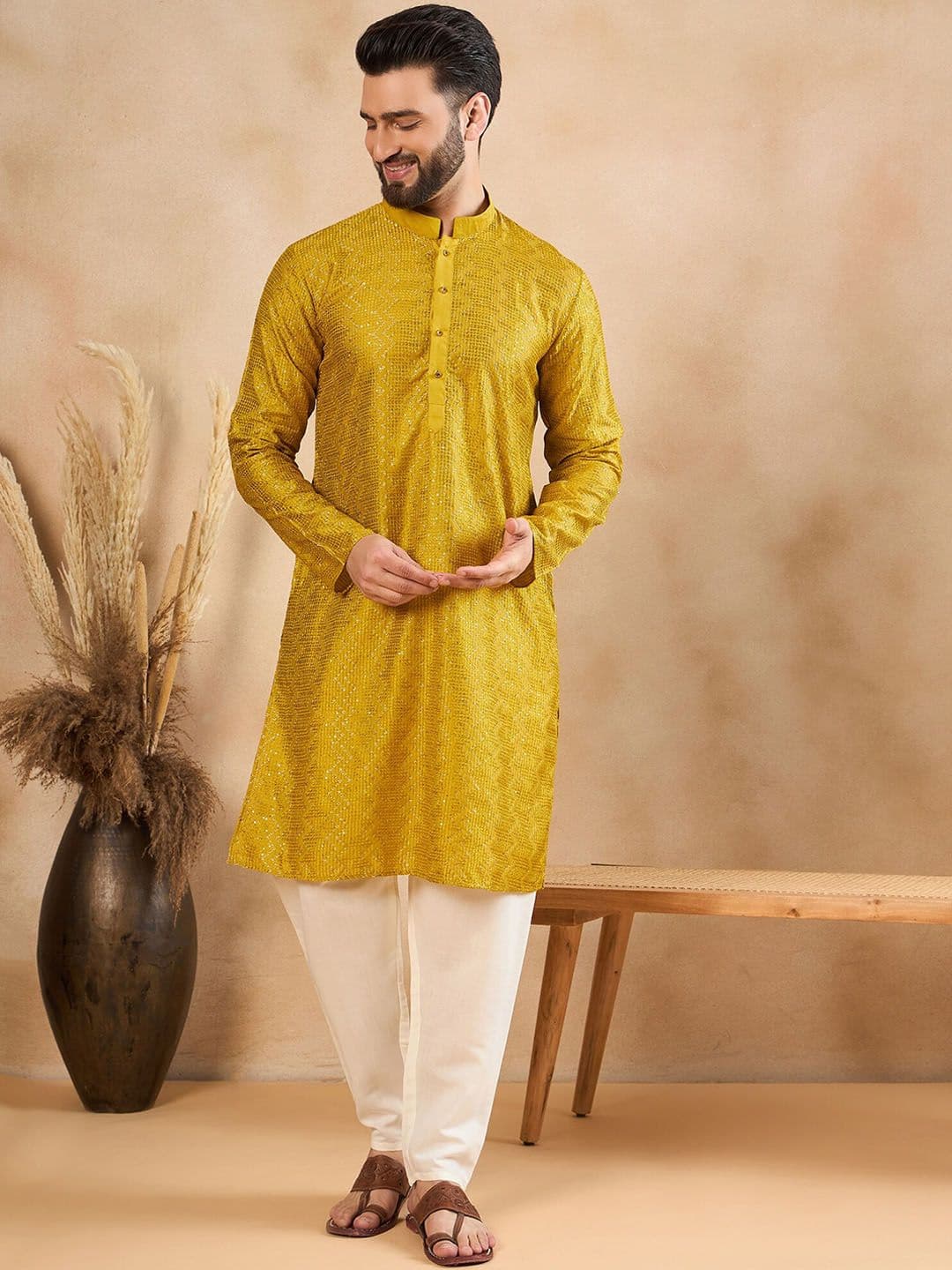 HERE&NOW Ethnic Motifs Embroidered Sequins Straight Kurta - view 1