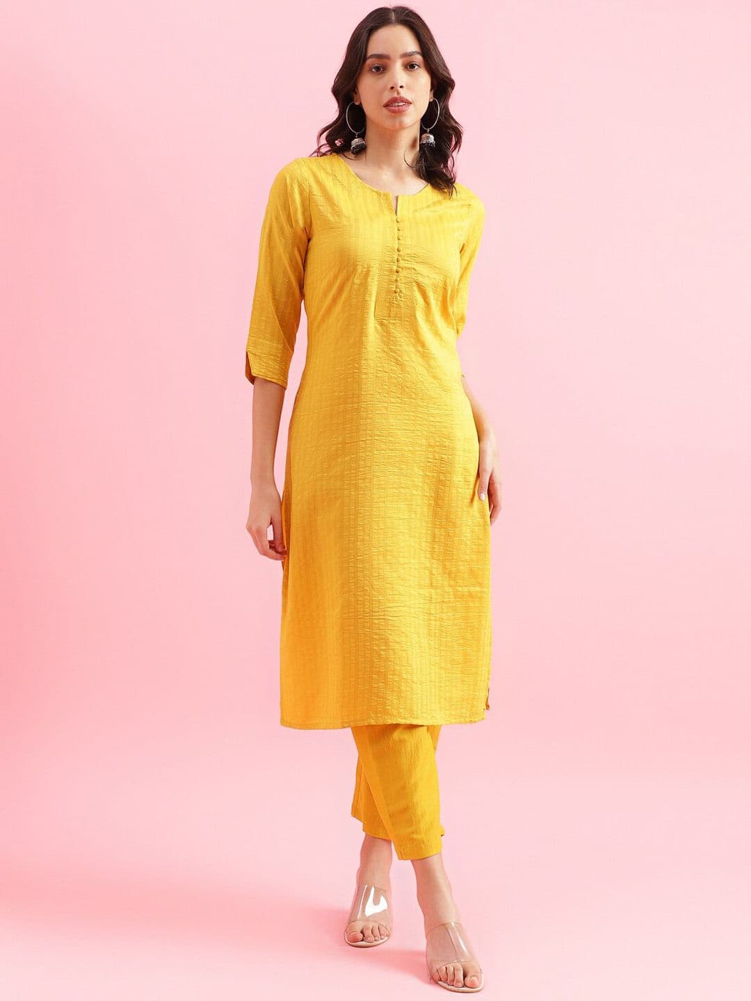 KALINI Striped Straight Kurta with Trousers - view 1