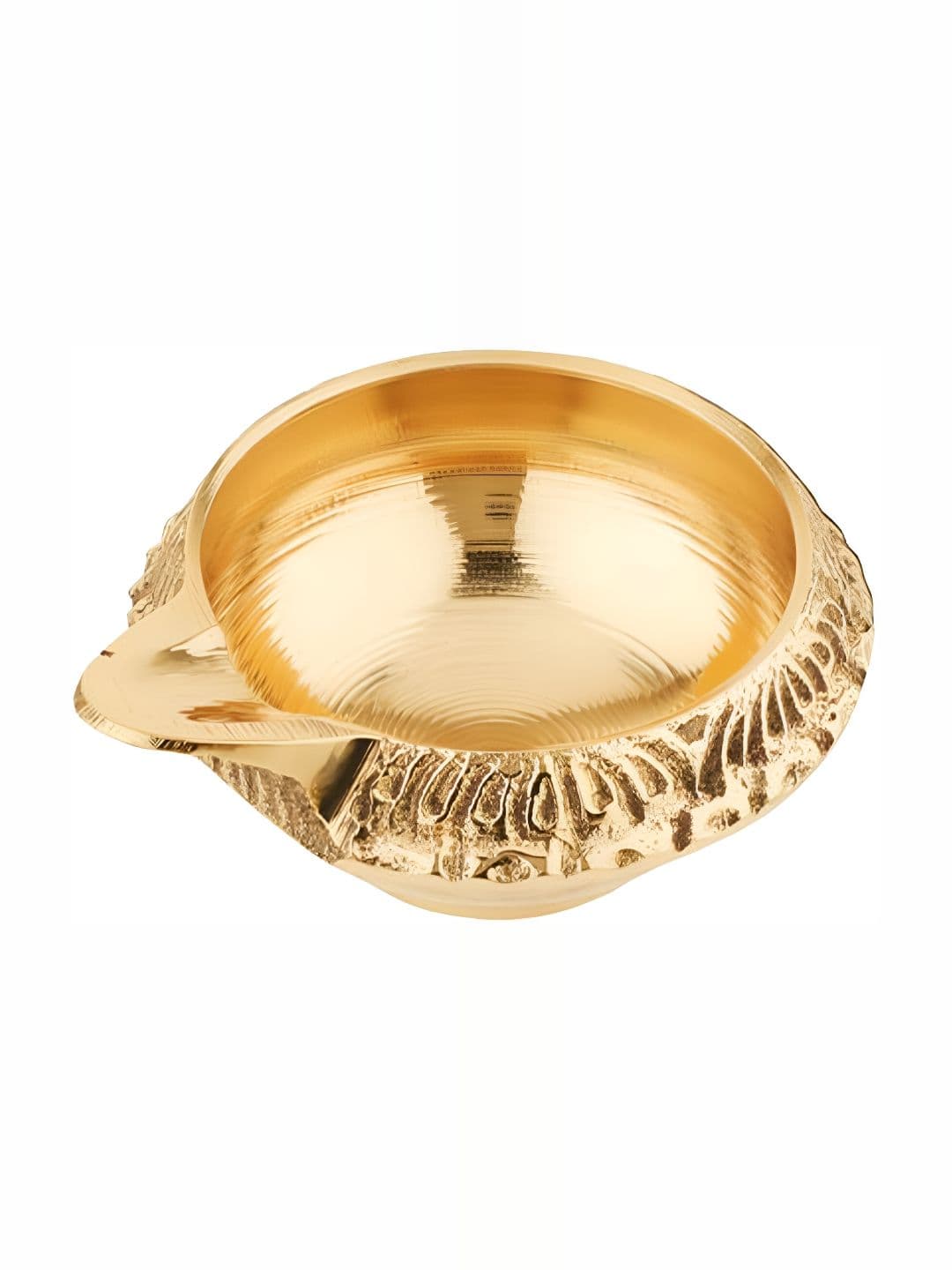 Shivshakti Arts Yellow Textured Pure Brass Kuber Diya - view 1