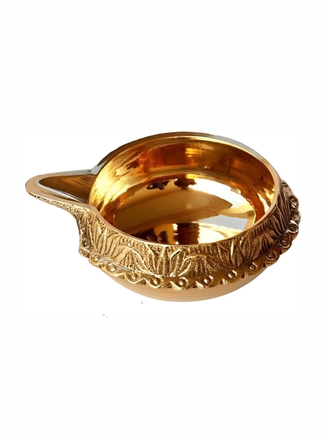 Shivshakti Arts Gold-Toned Textured Brass Diya - view 1