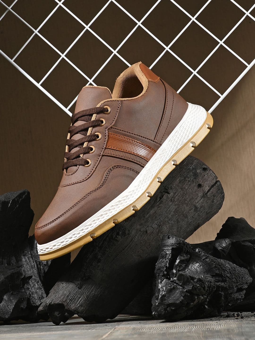 The Roadster Lifestyle Co. Men Brown Memory Foam Lace-Up Running Shoes - view 1