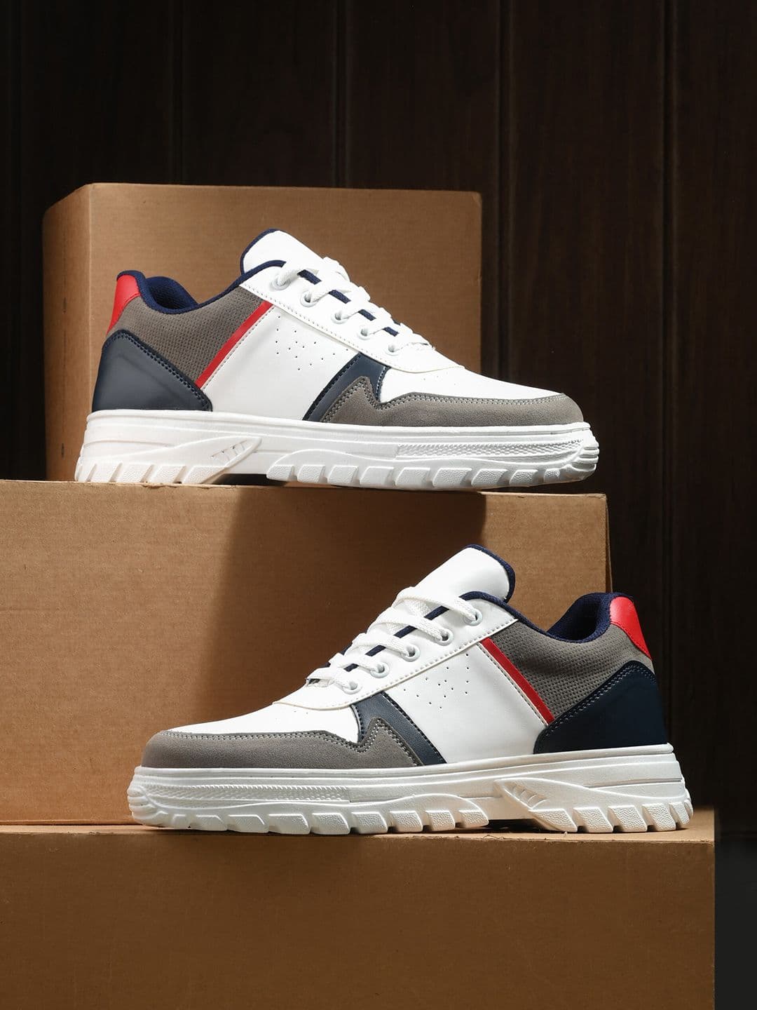 The Roadster Lifestyle Co. Men White Colourblocked Memory Foam Lace-Ups Running Shoes - view 1