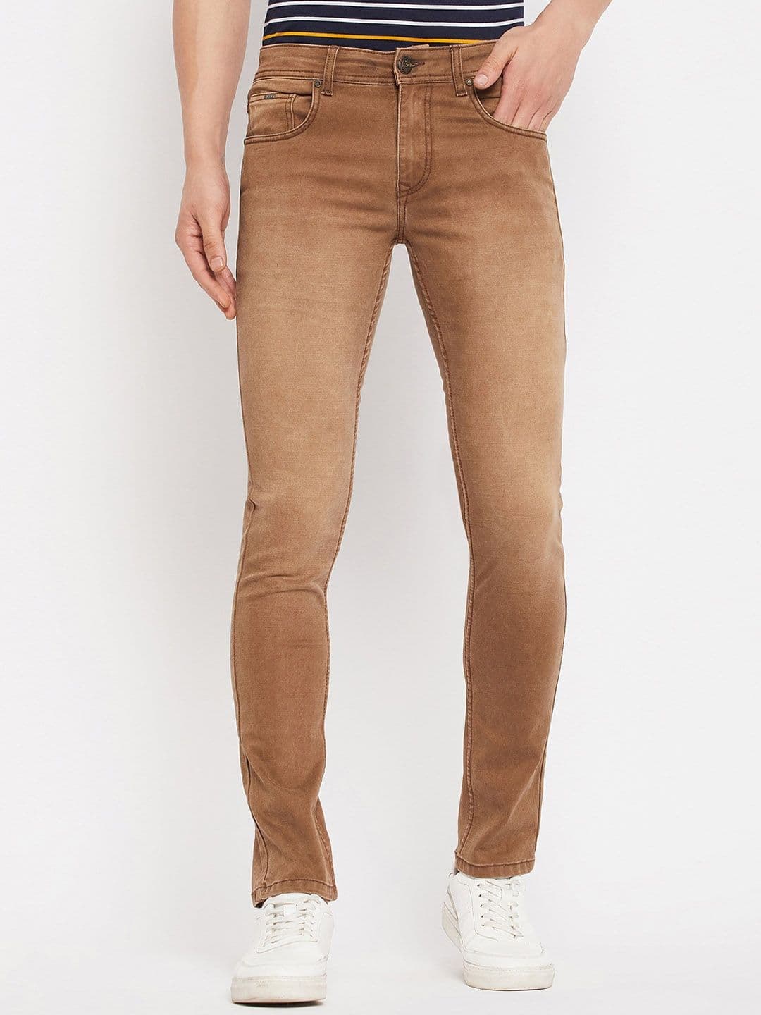 Duke Men Slim Fit Clean Look Light Fade Cotton Stretchable Jeans - view 1