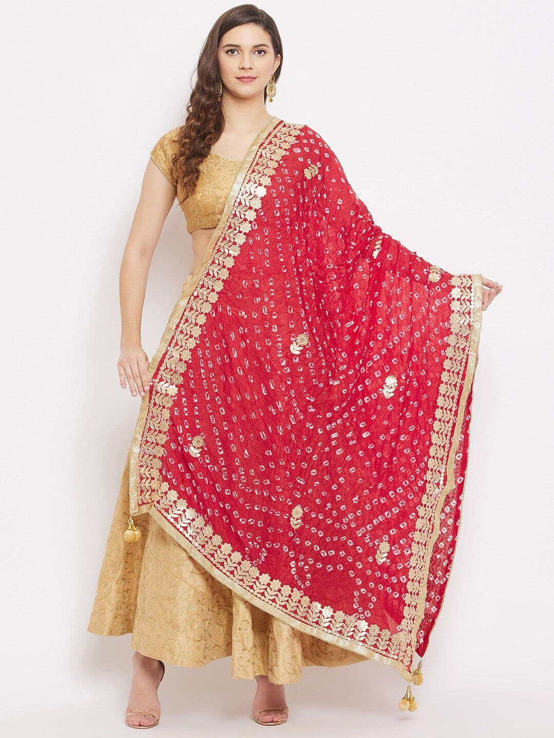 Clora Creation Printed Block Print Dupatta with Gotta Patti - view 1