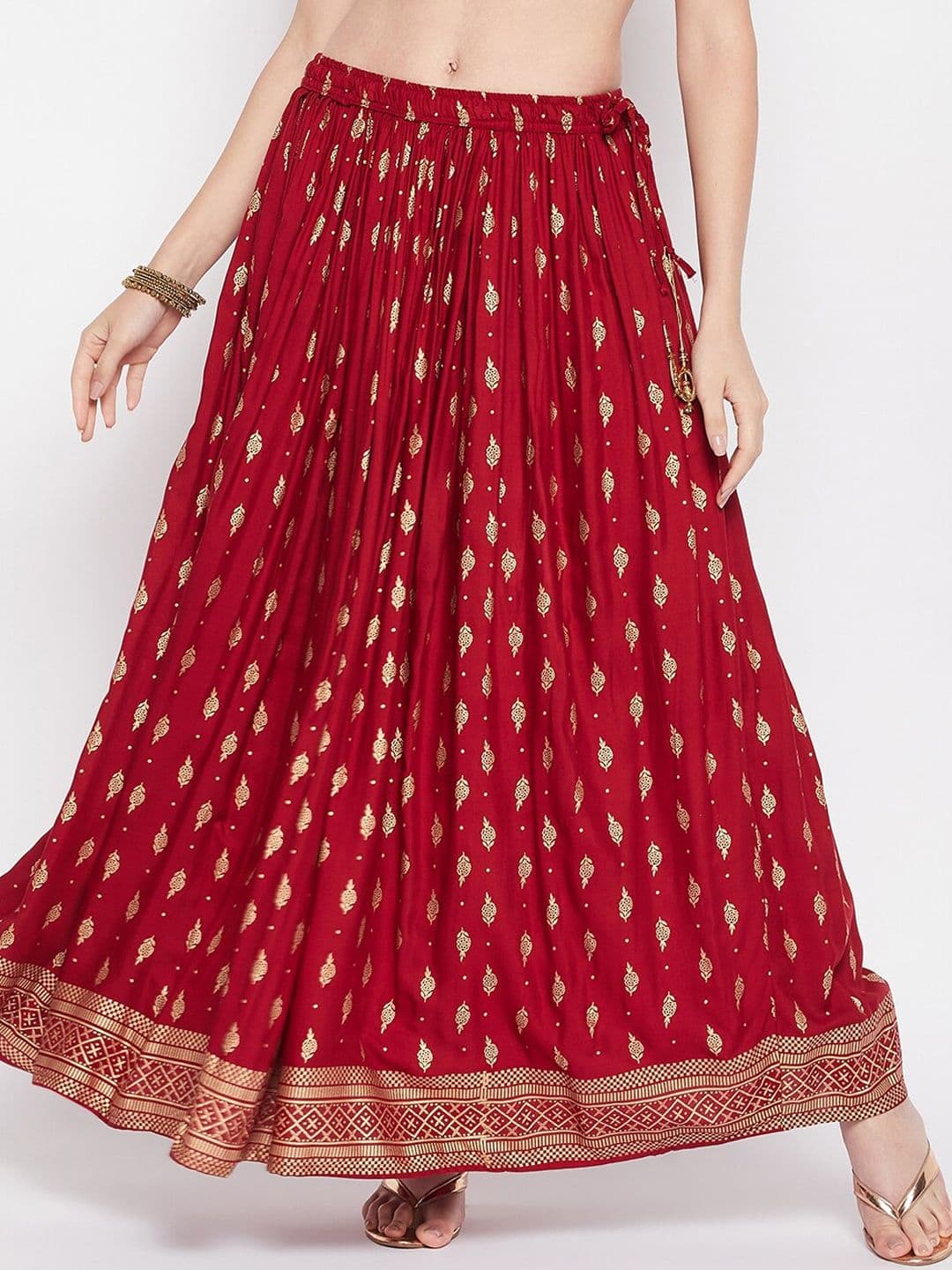 Clora Creation Women's Printed Flared Maxi Skirts - view 1