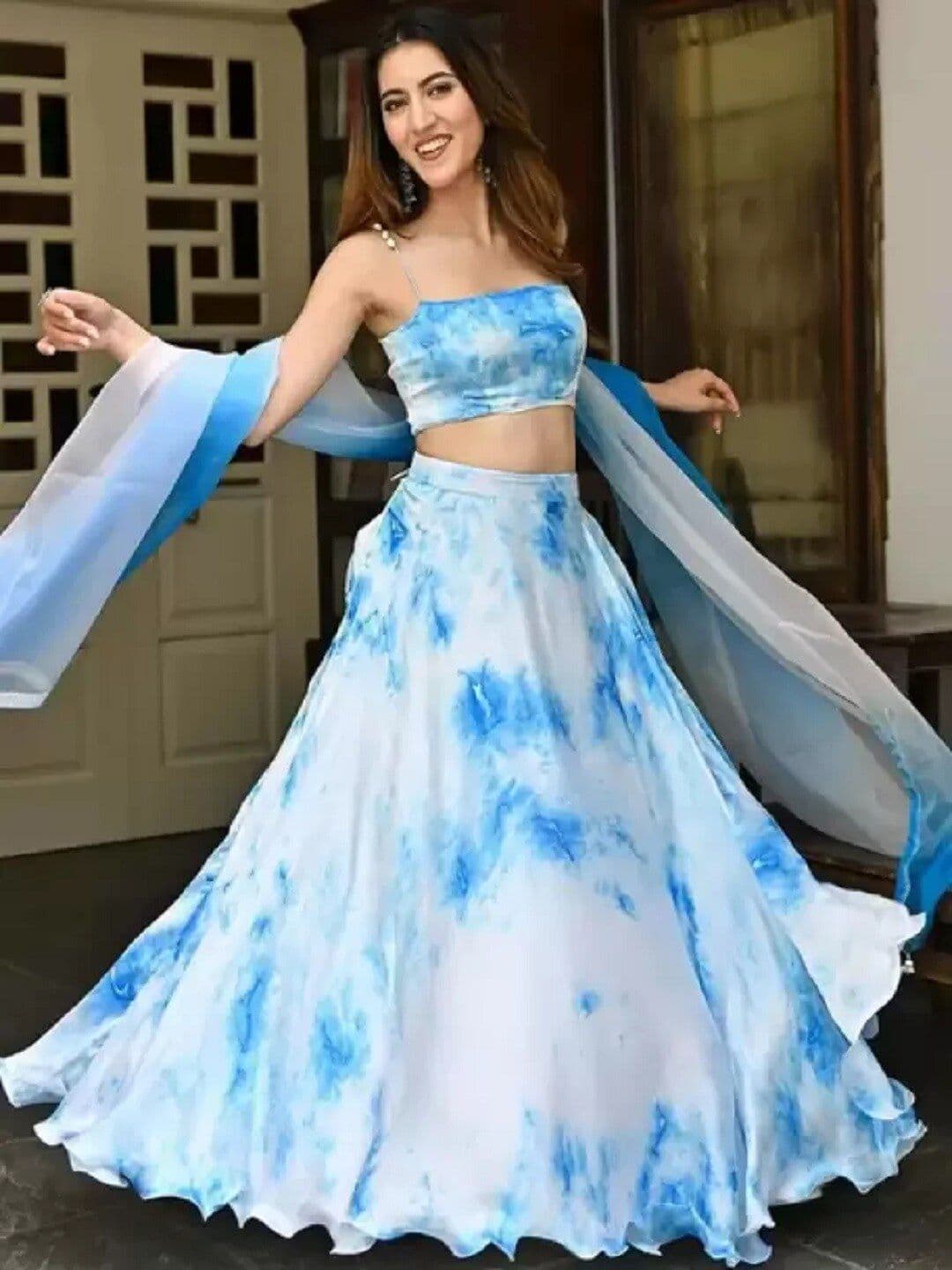 BAESD Dyed Semi-Stitched Lehenga & Unstitched Blouse With Dupatta - view 1